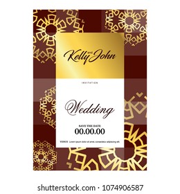 Wedding ceremony card with elegent design and typography vector