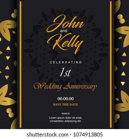 Wedding ceremony card with elegent design and typography vector