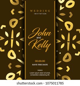 Wedding ceremony card with elegent design and typography vector
