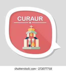 wedding ceremony in chruch flat icon with long shadow,eps10