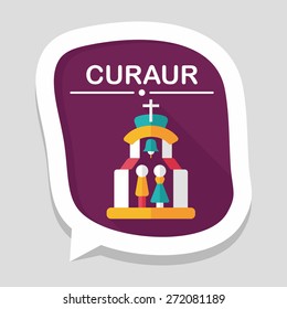 wedding ceremony in chruch flat icon with long shadow,eps10