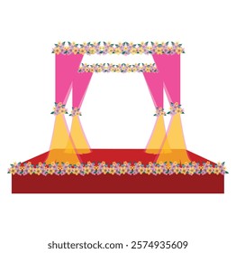 Wedding ceremony decorative stage for Bride and Groom