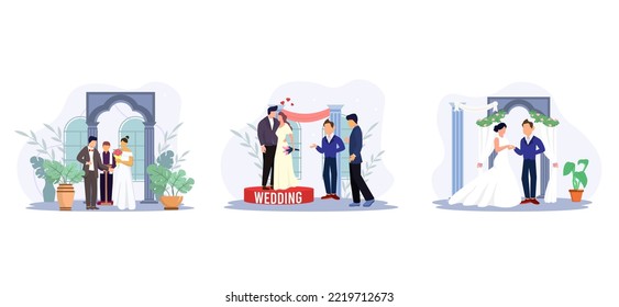 Wedding Ceremony Flat Bundle Design