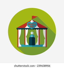 wedding ceremony flat icon with long shadow,eps10