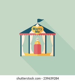 wedding ceremony flat icon with long shadow,eps10