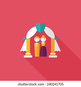wedding ceremony flat icon with long shadow,eps10