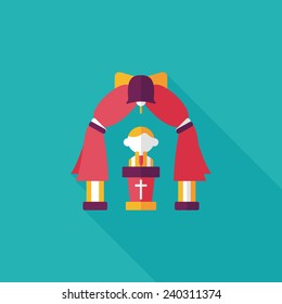 wedding ceremony flat icon with long shadow,eps10