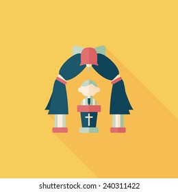 wedding ceremony flat icon with long shadow,eps10