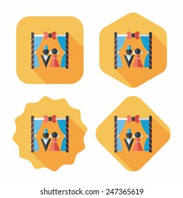 wedding ceremony flat icon with long shadow,eps10