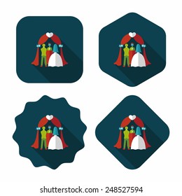 wedding ceremony flat icon with long shadow,eps10