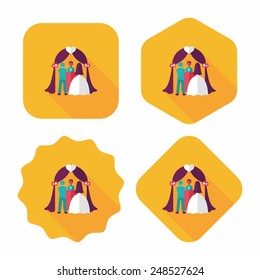 wedding ceremony flat icon with long shadow,eps10