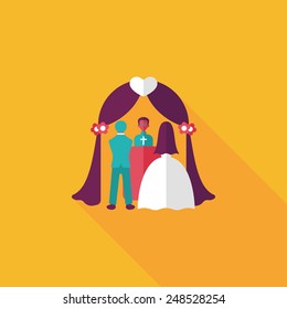 wedding ceremony flat icon with long shadow,eps10