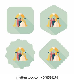 wedding ceremony flat icon with long shadow,eps10
