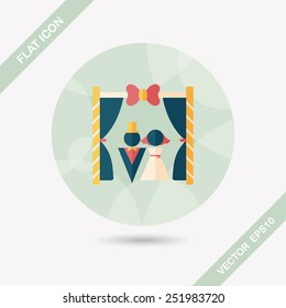 wedding ceremony flat icon with long shadow,eps10