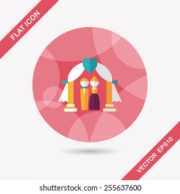 wedding ceremony flat icon with long shadow,eps10