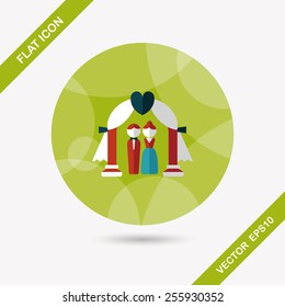 wedding ceremony flat icon with long shadow,eps10