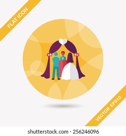 wedding ceremony flat icon with long shadow,eps10