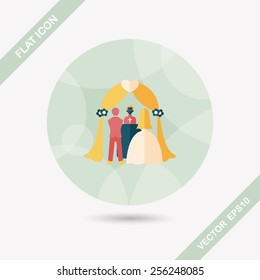 wedding ceremony flat icon with long shadow,eps10