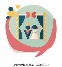 wedding ceremony flat icon with long shadow,eps10