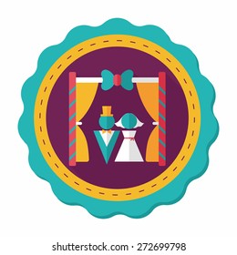wedding ceremony flat icon with long shadow,eps10