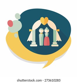 wedding ceremony flat icon with long shadow,eps10