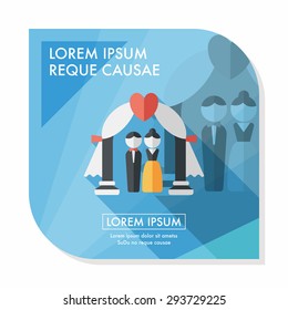 wedding ceremony flat icon with long shadow,eps10