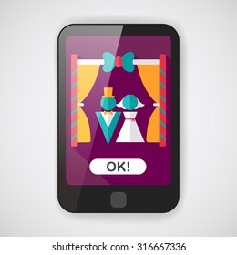 wedding ceremony flat icon with long shadow,eps10