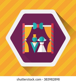 wedding ceremony flat icon with long shadow,eps10