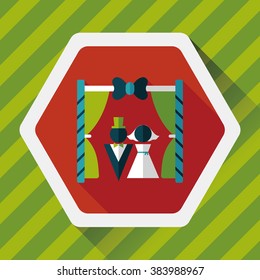 wedding ceremony flat icon with long shadow,eps10