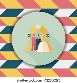wedding ceremony flat icon with long shadow,eps10
