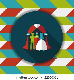 wedding ceremony flat icon with long shadow,eps10