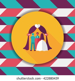 wedding ceremony flat icon with long shadow,eps10