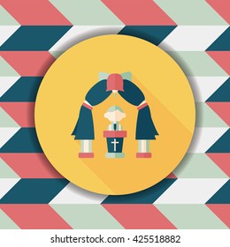 wedding ceremony flat icon with long shadow,eps10