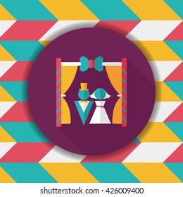 wedding ceremony flat icon with long shadow,eps10