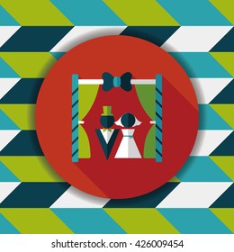 wedding ceremony flat icon with long shadow,eps10