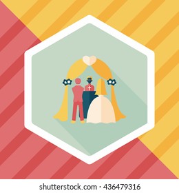 wedding ceremony flat icon with long shadow,eps10