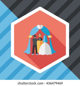 wedding ceremony flat icon with long shadow,eps10