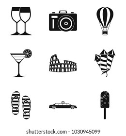 Wedding ceremony icons set. Simple set of 9 wedding ceremony vector icons for web isolated on white background