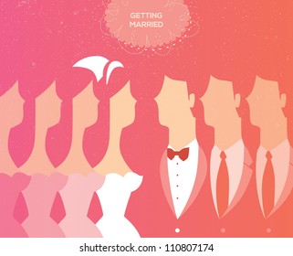 wedding ceremony invitation vector illustration eps 10