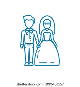Wedding ceremony linear icon concept. Wedding ceremony line vector sign, symbol, illustration.