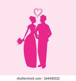 The wedding ceremony a man and woman looking at each other
