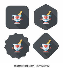 wedding champagne flat icon with long shadow,eps10