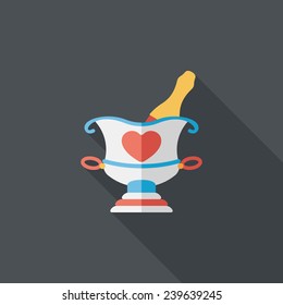 wedding champagne flat icon with long shadow,eps10