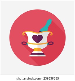 wedding champagne flat icon with long shadow,eps10