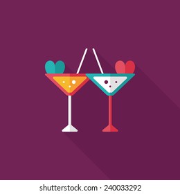 wedding champagne flat icon with long shadow,eps10
