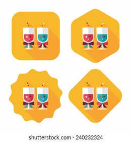 wedding champagne flat icon with long shadow,eps10