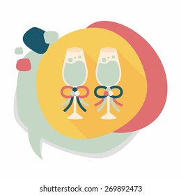 wedding champagne flat icon with long shadow,eps10