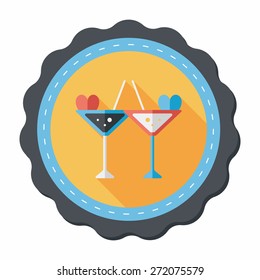 wedding champagne flat icon with long shadow,eps10