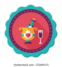wedding champagne flat icon with long shadow,eps10