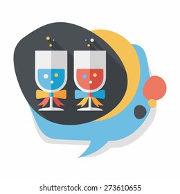 wedding champagne flat icon with long shadow,eps10